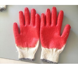 Găng tay len sợi nhúng nhựa 1 mặt